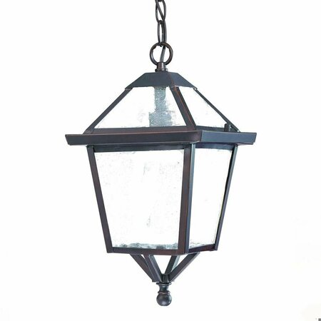 HOMEROOTS 14 x 7.75 x 7.75 in. Bay Street 1-Light Architectural Bronze Hanging Light 398017